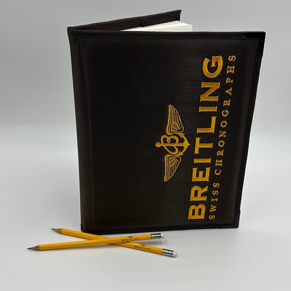 Breitling Embroidered Folio Cover, Spiral Pad &  Breitling Pencils